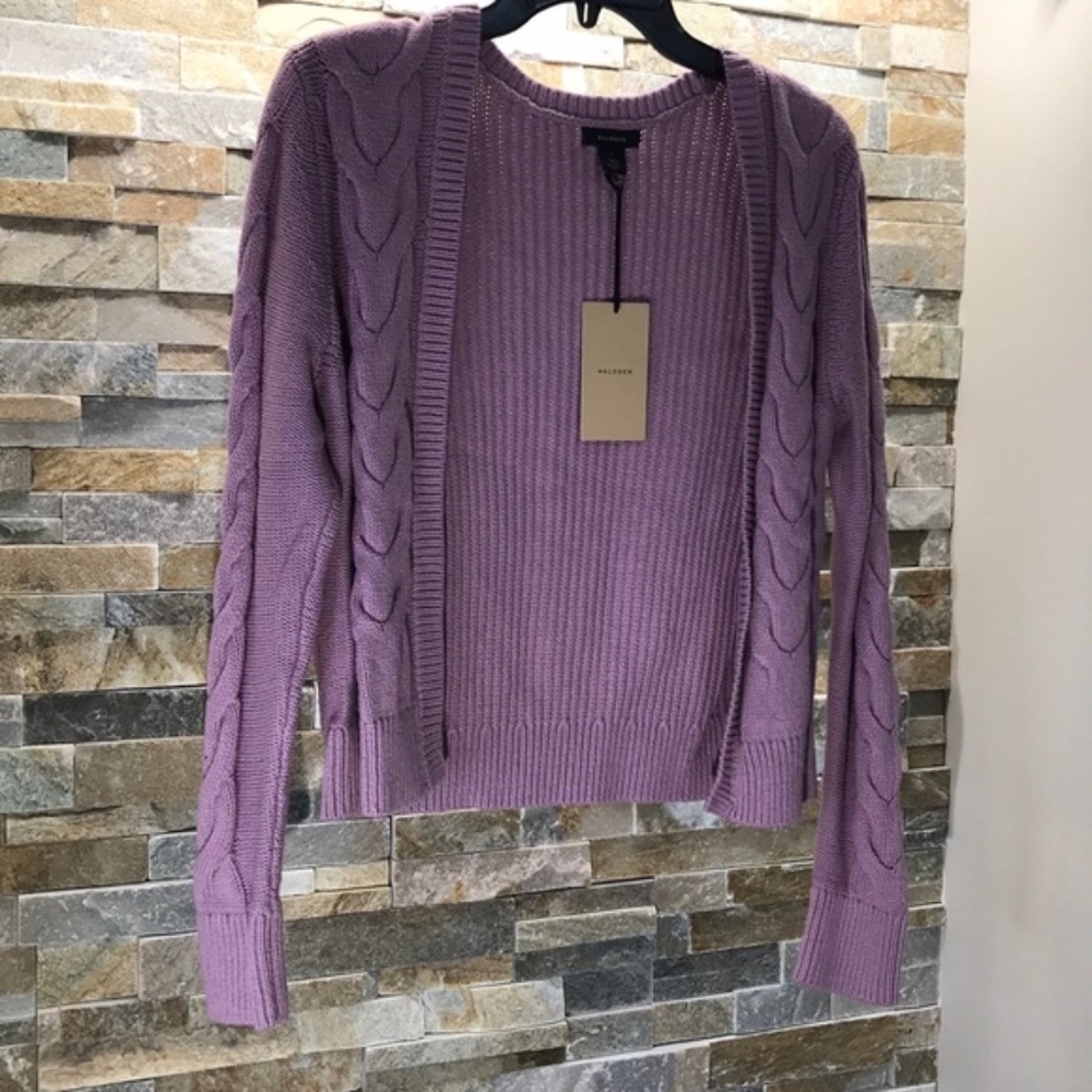 Halogen Open Front Cable Cardigan - Picture 5 of 9